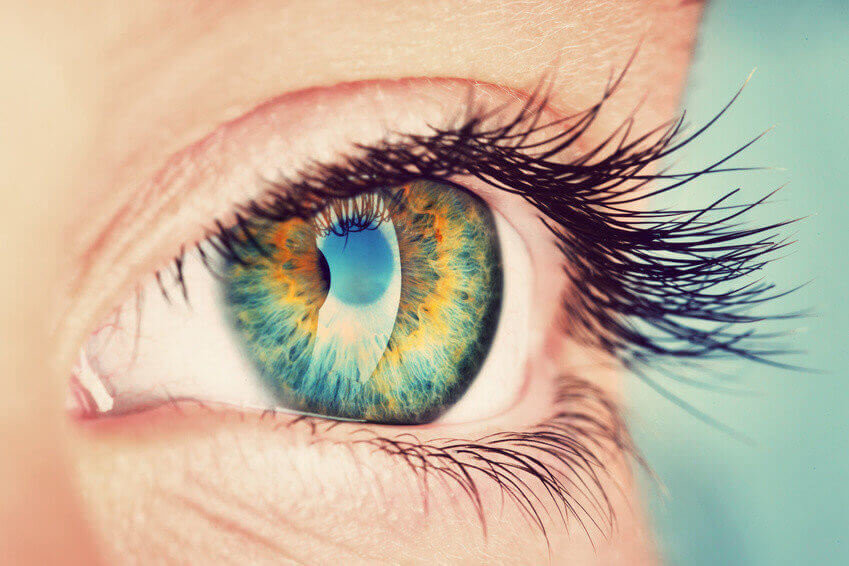 close up of an eye