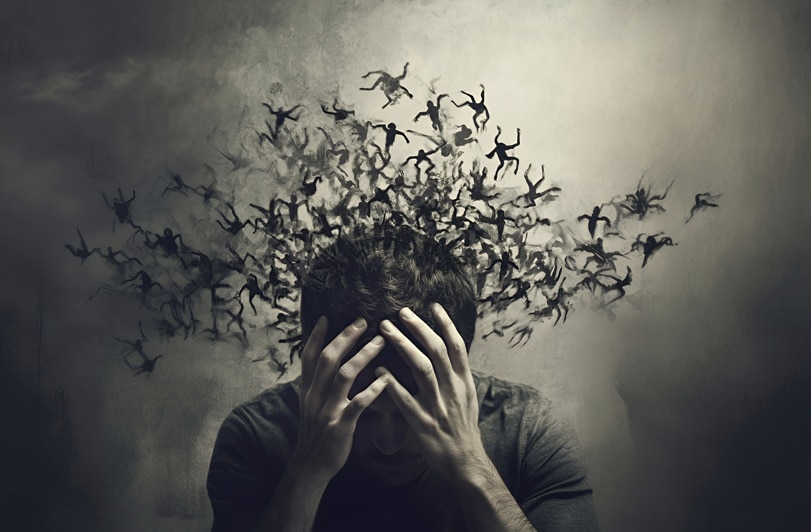 Inner Struggle, Internal Conflict, Mental Health, Anxiety, or Overwhelming Thoughts.