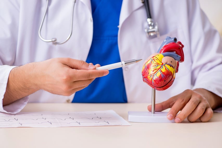 Young male doctor cardiologist working in the clinic
